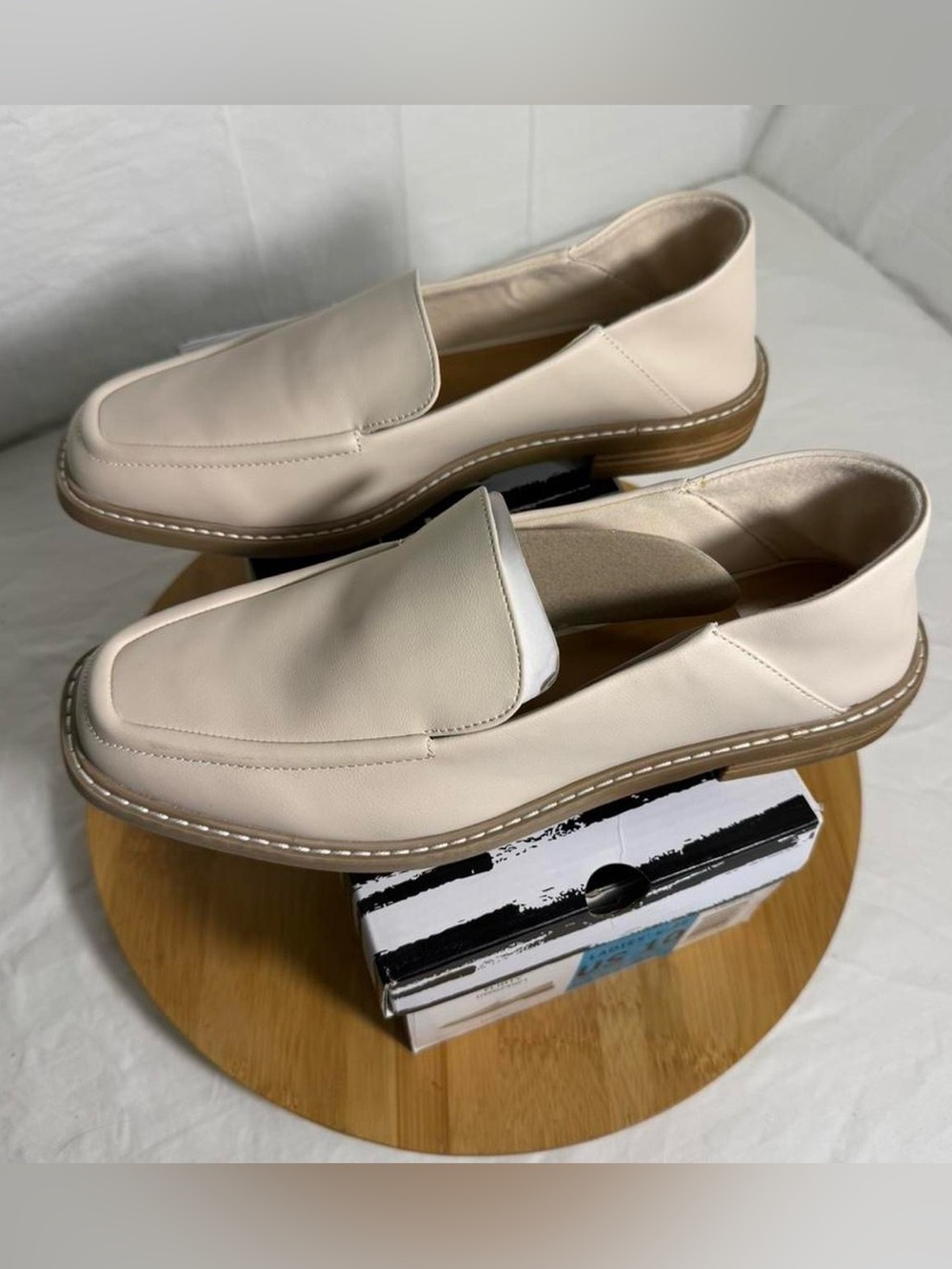 DV Dolce Vita Flirty Women’s Loafers Size 10 Ivory Square Toe Slip On Shoes NIB